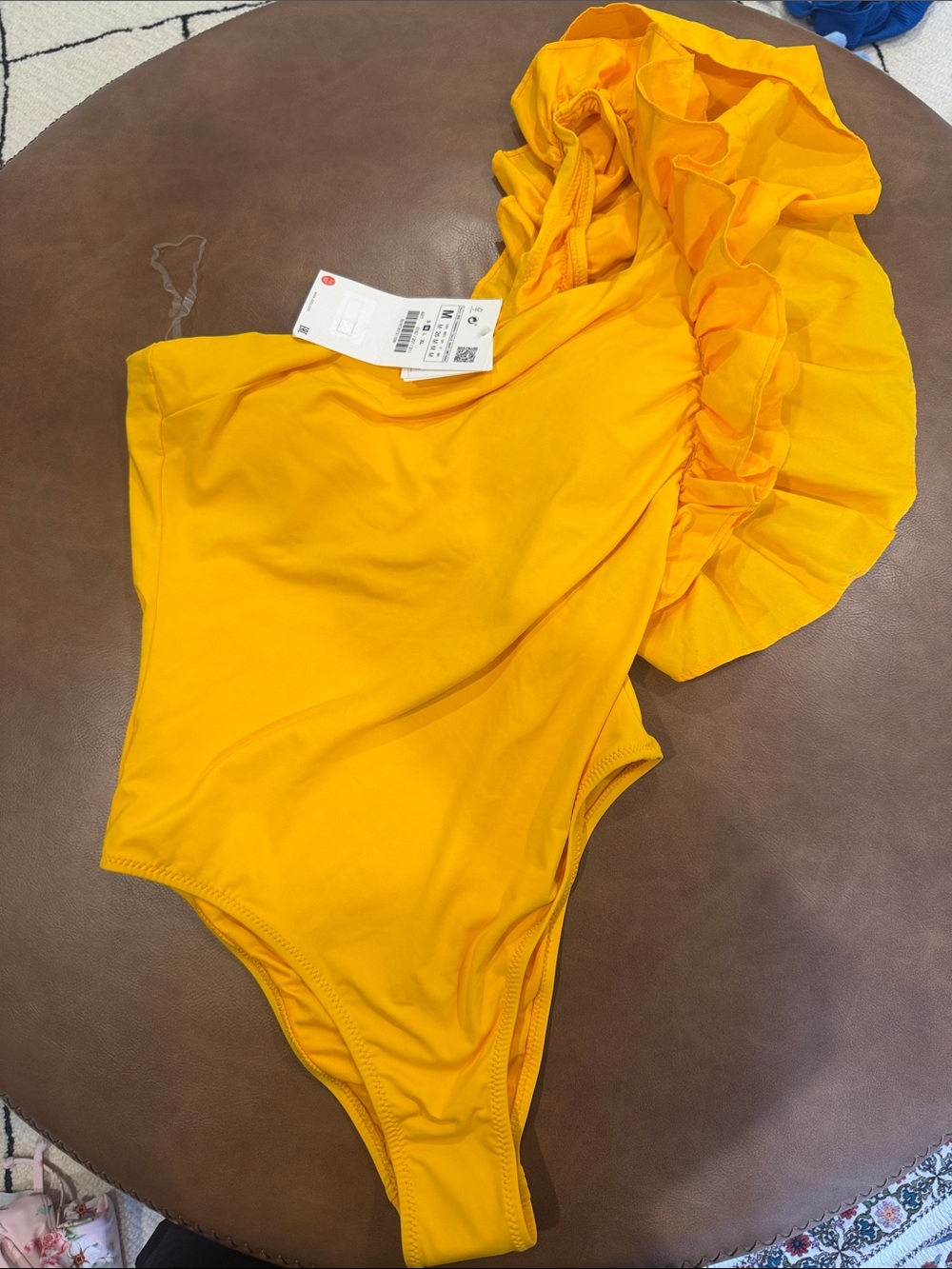 Yellow Ruffled One-Piece Swimsuit for Women